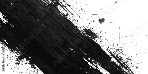 Grungy old wood texture background featuring a dark black ink splatter frame and vintage paint stain border design on a dirty textured wall illustration