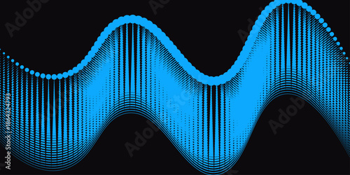 Abstract blue wave background featuring a vector dna helix pattern and spiral curves for a professional business science or technology banner design template
