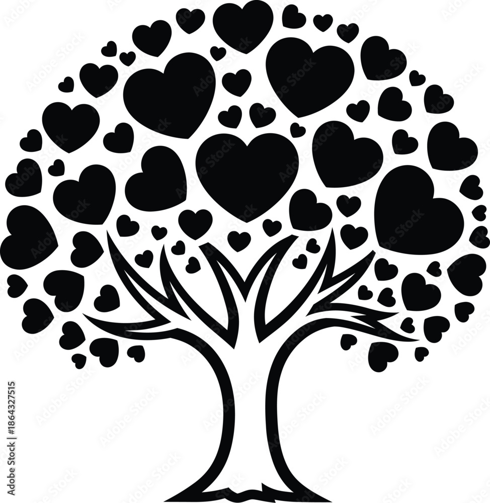 Fototapeta premium Tree of hearts Vector