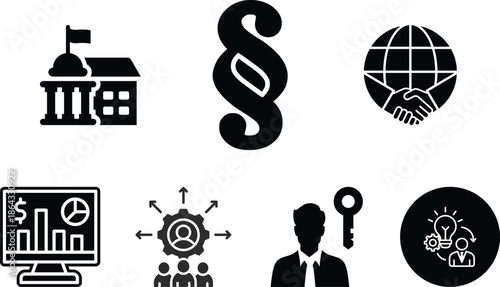 Business Marketing Analytics Icons Set Presentation Growth Strategy Vector