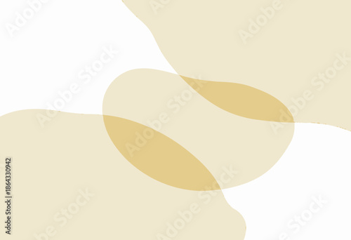 Abstract Minimalist Art Featuring Overlapping Organic Shapes in Subtle Earth Tones of Beige, Peach, and Light Green Creating a Serene and Harmonic Composition