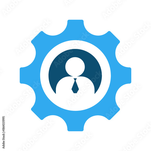 Business Gear Icon Symbolizing Professionalism, Management, and Operational Efficiency in a Corporate Setting