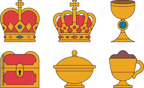 Collection of royal and regal items