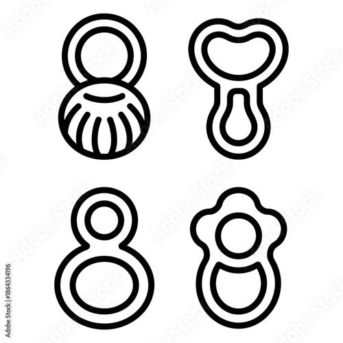 set of baby rattles icons
