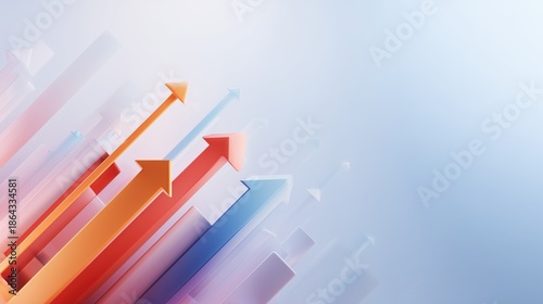 Dynamic Abstract Background with Colorful Arrows Moving Upward