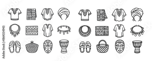 Traditional african clothing and accessories collection