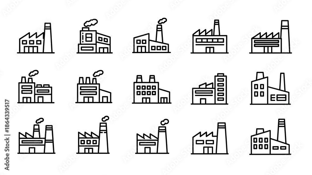 Obraz premium Industrial factory buildings and manufacturing plants
