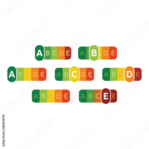 Nutri-Score Food Label Rating System Illustration.