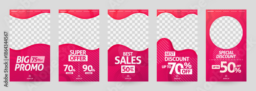 abstract illustrations of social media story template. post discount and sale for fashion and modern retail. advertising, marketing, promotion for online. digital print brochure, flyer, banner, card