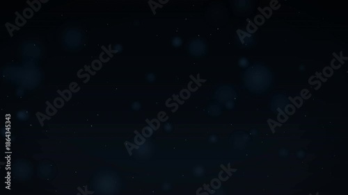 Soft blue bokeh orbs and white stardust particles shifting on a dark navy background in a dispersed composition for ambient atmospheric and cinematic title use