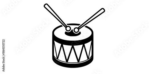 Football Fan Snare Drum and Sticks Vector Icon