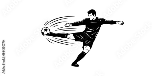 Goalkeeper Punting Ball High Kick Vector Illustration
