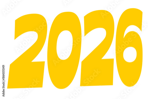 Modern yellow 2026 number design for business presentations