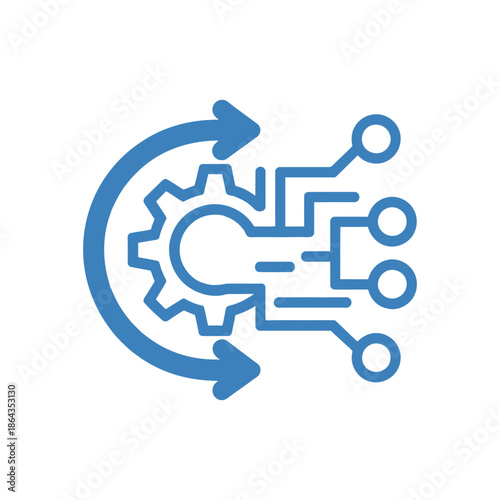 Digital transformation icon on White Background Vector Art Illustration on white background.