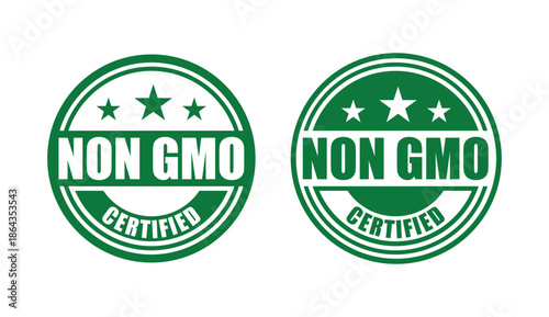 Non-GMO Certified Stamp Vector Badges Duo. EPS-10.
