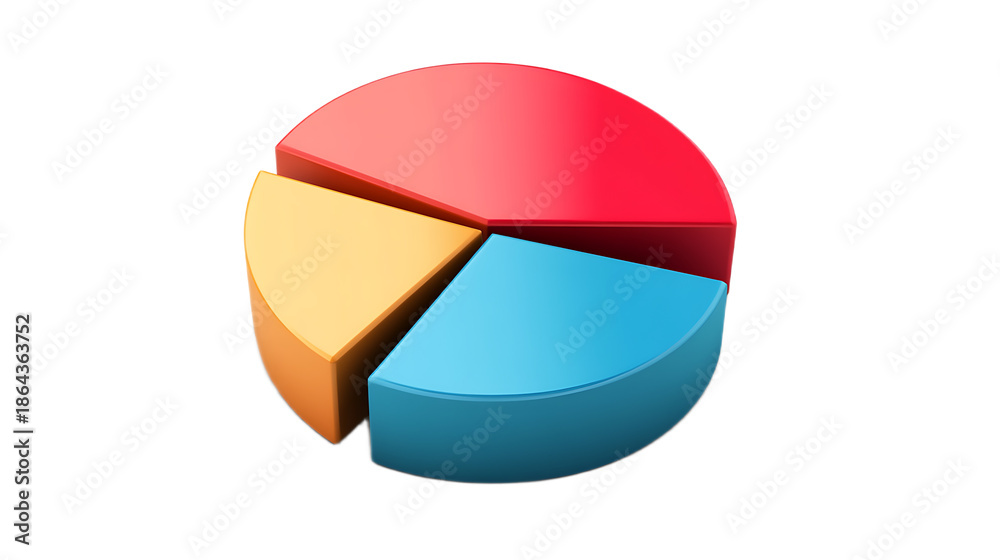 Obraz premium 3D Colorful Pie Chart Business Data Analysis Report