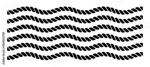Transparent rope collection isolated in PNG format, featuring straight ropes, brushes, and seamless rope patterns, ideal for decorative design, borders, frames, nautical themes, and creative layouts.