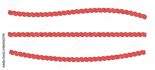 Transparent rope collection isolated in PNG format, featuring straight ropes, brushes, and seamless rope patterns, ideal for decorative design, borders, frames, nautical themes, and creative layouts.