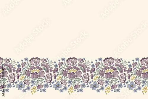 Vintage floral patterns textured handmade. Ethnic bohemian style design burgundy red carnations flowers motifs with leaf tapestry pattern seamless . Vector illustration