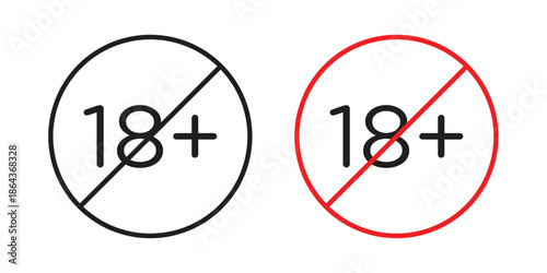 18 Plus icons in trendy flat style. Icon design, logo, app, UI. Vector illustration