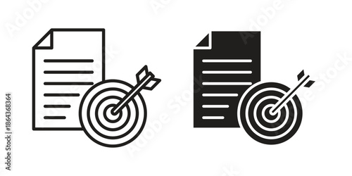 Accomplished goals and objectives icons in trendy flat style. Icon design, logo, app, UI. Vector illustration