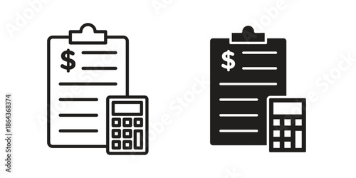 Accounting icons in trendy flat style. Icon design, logo, app, UI. Vector illustration