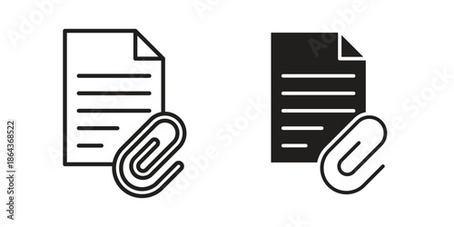 Attach document icons in trendy flat style. Icon design, logo, app, UI. Vector illustration