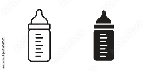 Baby bottle icons in trendy flat style. Icon design, logo, app, UI. Vector illustration