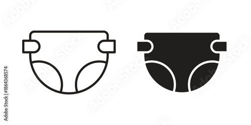 Baby diaper icons in trendy flat style. Icon design, logo, app, UI. Vector illustration