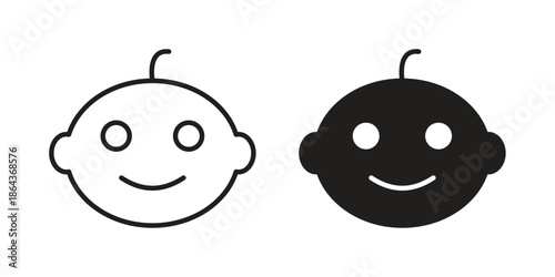 Baby face icons in trendy flat style. Icon design, logo, app, UI. Vector illustration