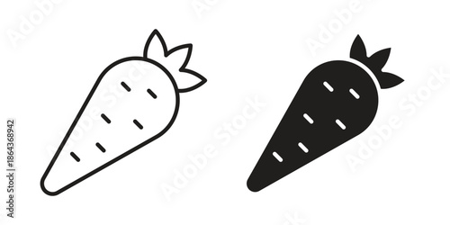 Carrot icons in trendy flat style. Icon design, logo, app, UI. Vector illustration