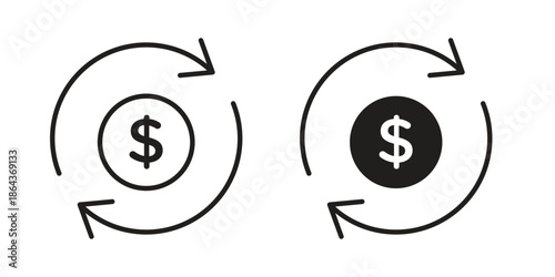 Circulation of money icons in trendy flat style. Icon design, logo, app, UI. Vector illustration
