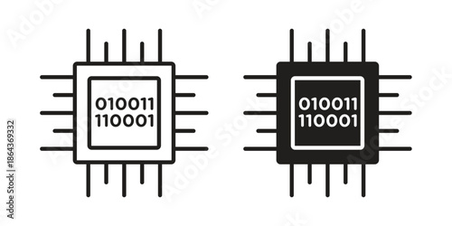 Computation icons in trendy flat style. Icon design, logo, app, UI. Vector illustration