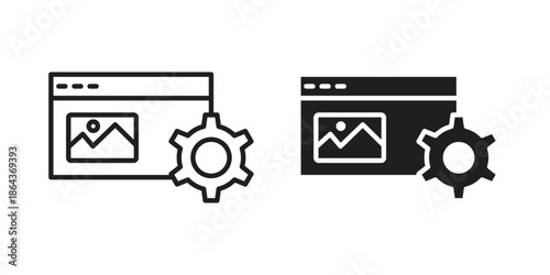 Content management icons in trendy flat style. Icon design, logo, app, UI. Vector illustration