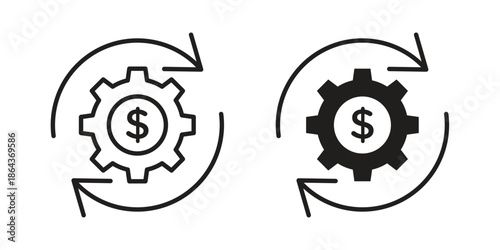 Costs optimization icons in trendy flat style. Icon design, logo, app, UI. Vector illustration