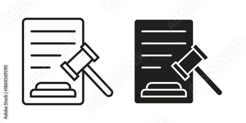 Court decision icons in trendy flat style. Icon design, logo, app, UI. Vector illustration