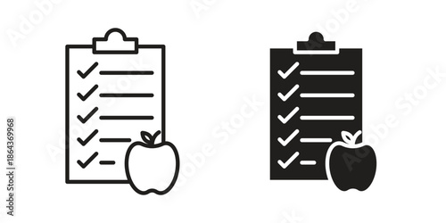 Diet plan icons in trendy flat style. Icon design, logo, app, UI. Vector illustration