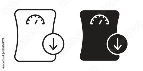 Dieting icons in trendy flat style. Icon design, logo, app, UI. Vector illustration