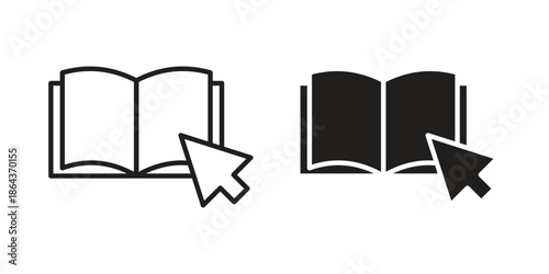 Ebook icons in trendy flat style. Icon design, logo, app, UI. Vector illustration