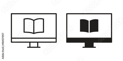 E learning icons in trendy flat style. Icon design, logo, app, UI. Vector illustration