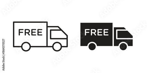 Free Shipping icons in trendy flat style. Icon design, logo, app, UI. Vector illustration