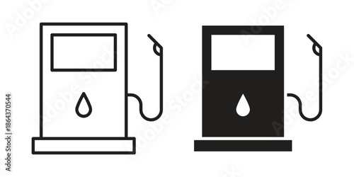 Gas station icons in trendy flat style. Icon design, logo, app, UI. Vector illustration