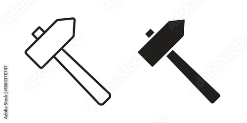 Hammer icons in trendy flat style. Icon design, logo, app, UI. Vector illustration