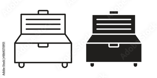 Horizontal shop refrigerator icons in trendy flat style. Icon design, logo, app, UI. Vector illustration