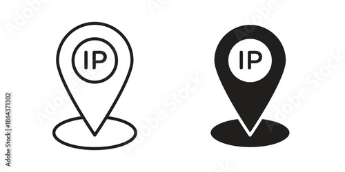IP icons in trendy flat style. Icon design, logo, app, UI. Vector illustration