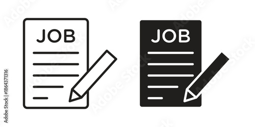 Job description icons in trendy flat style. Icon design, logo, app, UI. Vector illustration