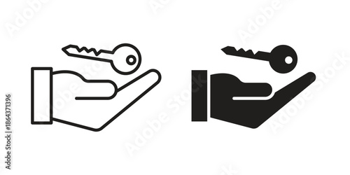 Key handover icons in trendy flat style. Icon design, logo, app, UI. Vector illustration
