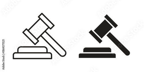 Law icons in trendy flat style. Icon design, logo, app, UI. Vector illustration
