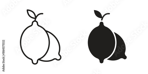 Lemon icons in trendy flat style. Icon design, logo, app, UI. Vector illustration