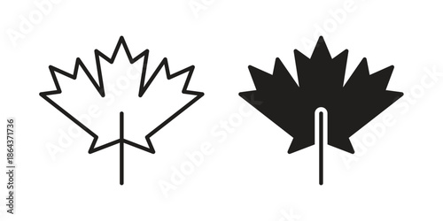 Maple leaf icons in trendy flat style. Icon design, logo, app, UI. Vector illustration